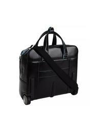 PIQUADRO BLUE SQUARE Piloten-Trolley aus Leder, 15,6 "PC-Halterung Schwarz - Pilotentrolley - 3