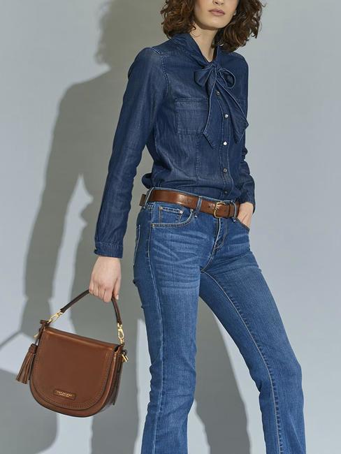 PEARLDISTRICT Doppelfunktionstasche aus Leder BRAUN - Damentaschen