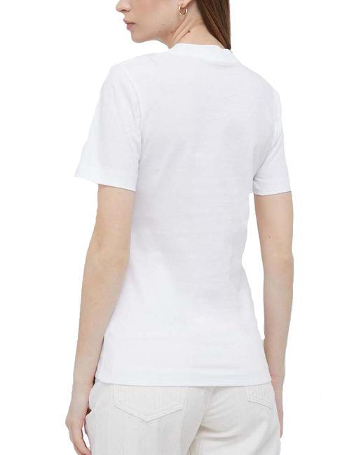 CK JEANS MONOLOGO Schmal geschnittenes T-Shirt aus Baumwolle Helles Weiss - T-Shirts und Tops f&uuml;r Damen