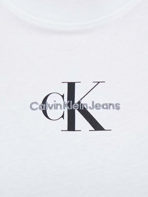 CK JEANS MONOLOGO Schmal geschnittenes T-Shirt aus Baumwolle Helles Weiss - T-Shirts und Tops f&uuml;r Damen