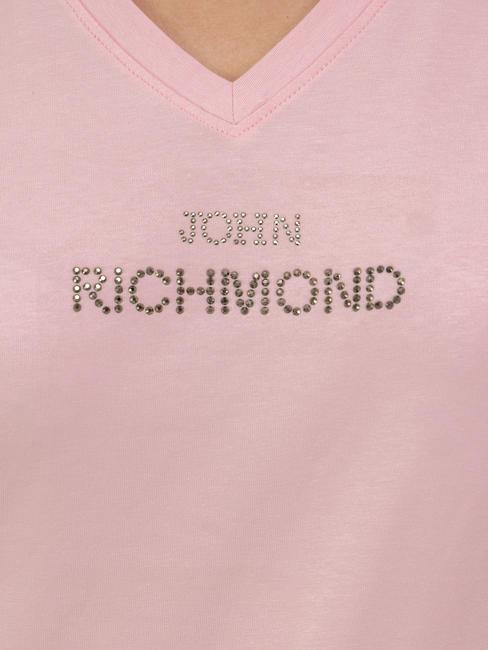 RONDON Baumwoll-T-Shirt mit Strasssteinen rosa - T-Shirts und Tops f&uuml;r Damen