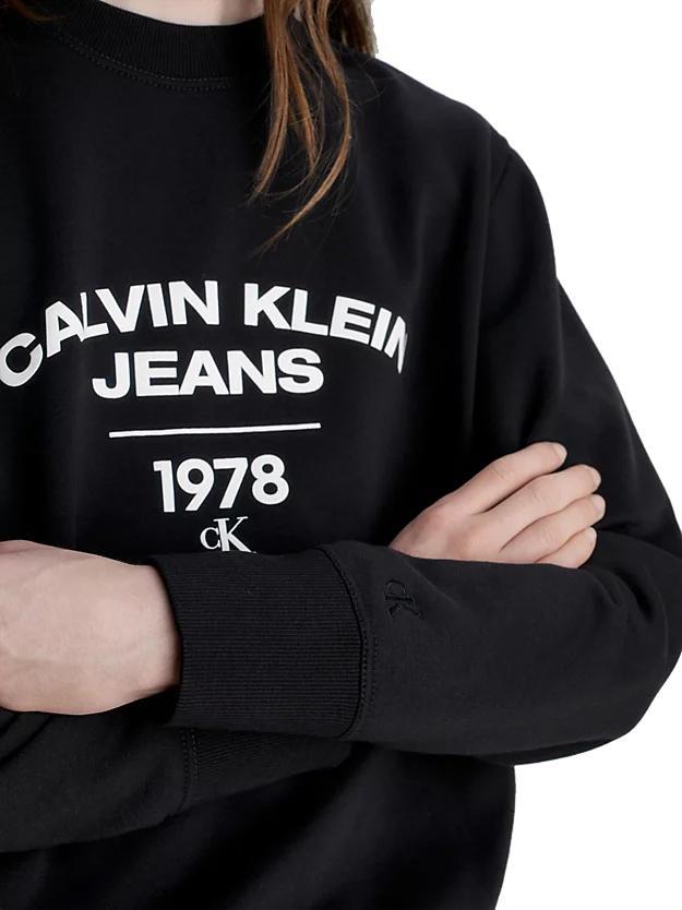 Calvin Klein Ck Jeans Varsity Ck Schwarz- Rundhalsausschnitt Einkaufen Zu Sweatshirt Mit Outlet-Preisen