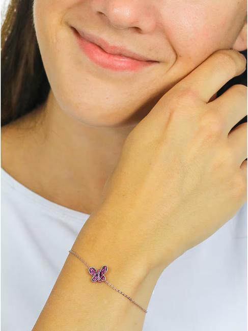 FARFALLE Lila Armband mit Zirkonia Rose - Armb&auml;nder