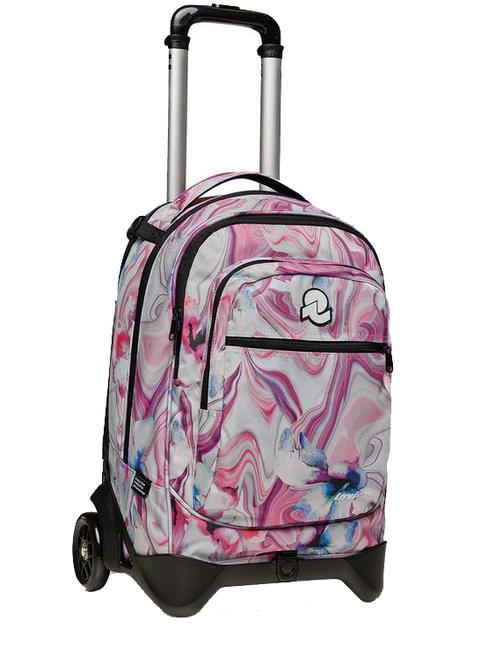 NEW WAY NEW PLUG Fantasy Rucksack mit abnehmbarem Trolley Marmorblume - Rucks&auml;cke mit Trolleyfunktion