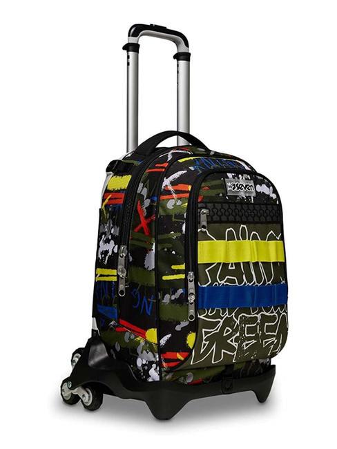 JACK FLUO BELTS Trolley-Rucksack 3 in 1, abnehmbar Tarngr&uuml;n - Rucks&auml;cke mit Trolleyfunktion