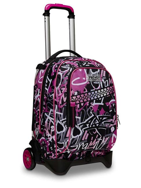 JACJ CHULKY Rucksack mit abnehmbarem Trolley ROSA VIOLETT - Rucks&auml;cke mit Trolleyfunktion