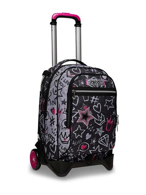 JACK ZIPPER GLAMY Abnehmbarer Trolley-Rucksack Stahlgrau - Rucks&auml;cke mit Trolleyfunktion