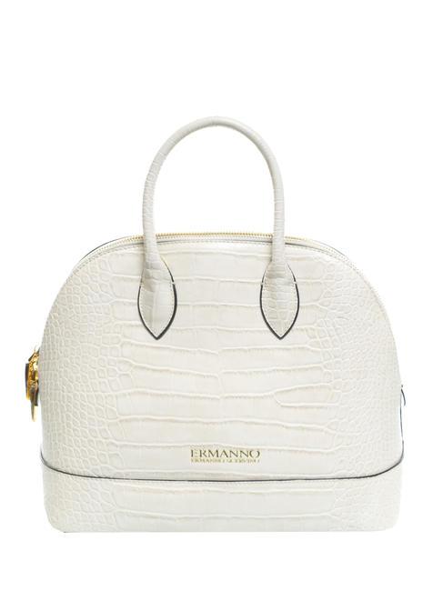 NEVE Tasche im Bugatti-Stil mit Krokodildruck Weiss - Damentaschen