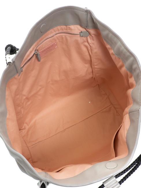 SINFONIA Shopper-Umh&auml;ngetasche aus Leder Stein - Damentaschen