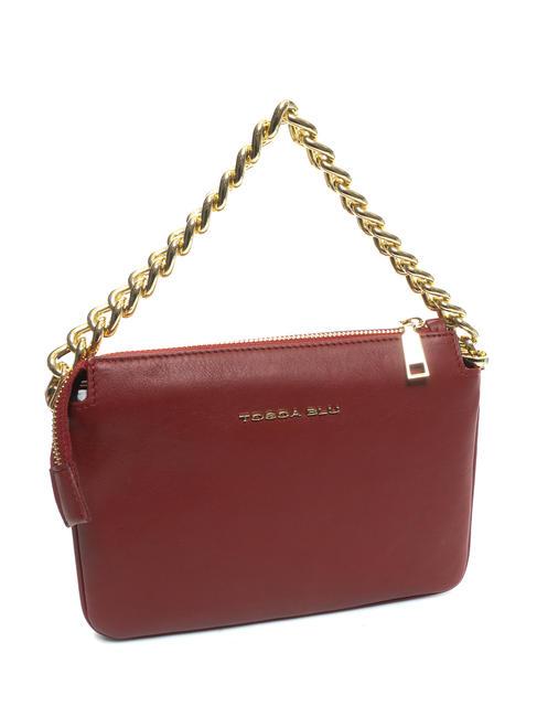 MILANO Ledertasche mit Nieten Dunkelrot - Damentaschen