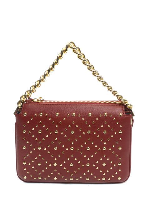 MILANO Ledertasche mit Nieten Dunkelrot - Damentaschen