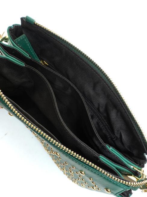 MILANO Ledertasche mit Nieten gr&uuml;n - Damentaschen