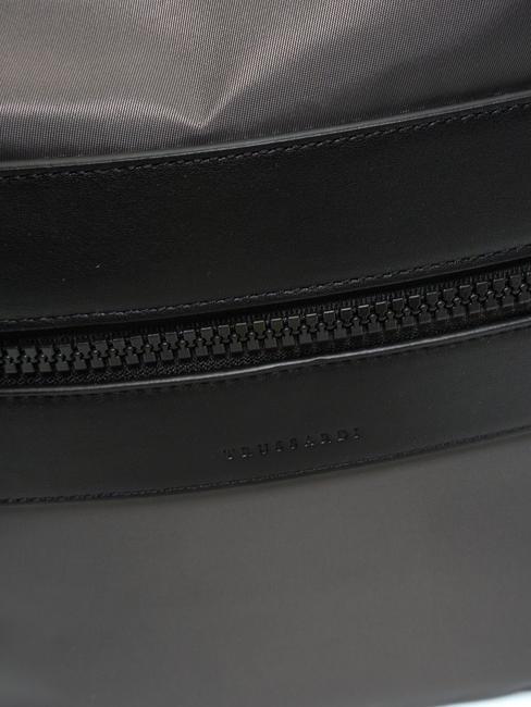 ZENITH Nylontasche mit Tasche Dunkelgrau / Schwarz - Rucks&auml;cke f&uuml;r Schule &amp; Freizeit