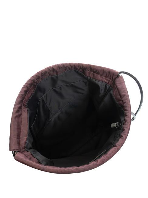 ZENITH Nylontasche mit Tasche Braun schwarz - Rucks&auml;cke f&uuml;r Schule &amp; Freizeit