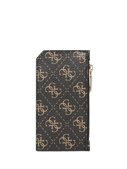 AIETA Kartenhalter mit M&uuml;nzfach braunes Logo - Brieftaschen Damen
