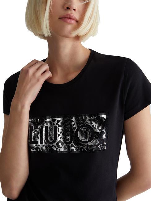 MODA T-Shirt mit Pailletten-Logo Nero Macula Liujo - T-Shirts und Tops f&uuml;r Damen