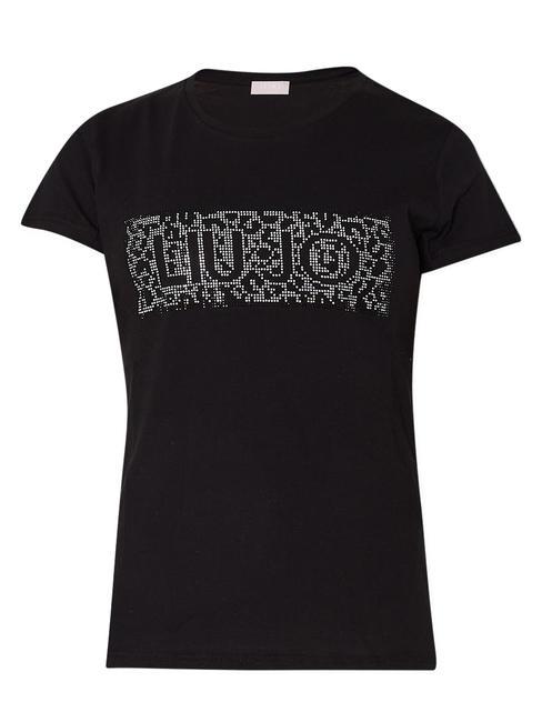 MODA T-Shirt mit Pailletten-Logo Nero Macula Liujo - T-Shirts und Tops f&uuml;r Damen