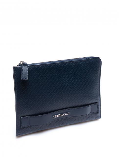 Busta porta tutto in Haut Tragetasche aus bedrucktem Leder Blau - Etuitaschen &amp; Necessaire