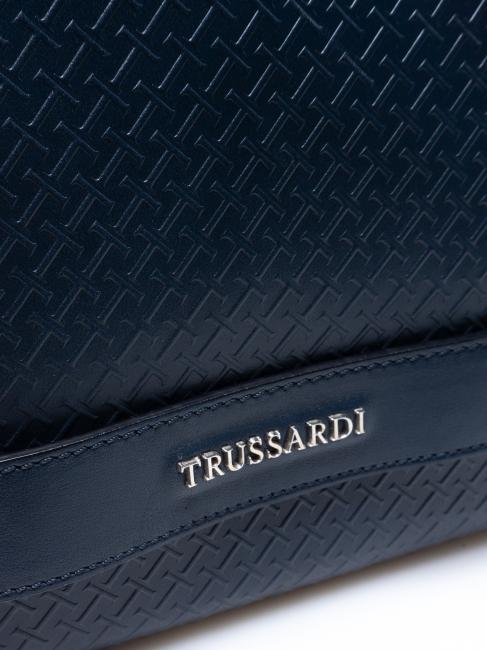 Busta porta tutto in Haut Tragetasche aus bedrucktem Leder Blau - Etuitaschen &amp; Necessaire