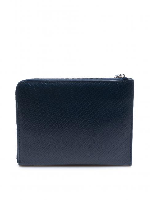 Busta porta tutto in Haut Tragetasche aus bedrucktem Leder Blau - Etuitaschen &amp; Necessaire