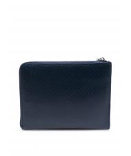 TRUSSARDI Busta porta tutto in Haut Tragetasche aus bedrucktem Leder Blau - Etuitaschen &amp; Necessaire - 4