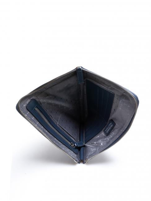 Busta porta tutto in Haut Tragetasche aus bedrucktem Leder Blau - Etuitaschen &amp; Necessaire