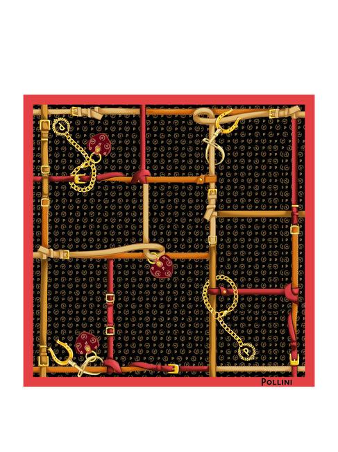 TWILL Bedruckter Schal Schwarz und Fuchsia - Schals