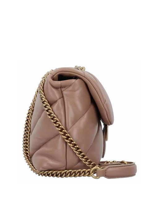 CLASSIC LOVE PUFF Tasche aus Nappaleder Ingwerkeks-Antikgold - Damentaschen