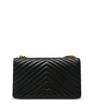 PINKO CLASSIC LOVE ONE Tasche aus Nappaleder schwarz-antikgold - Damentaschen - 2