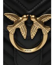 PINKO CLASSIC LOVE ONE Tasche aus Nappaleder schwarz-antikgold - Damentaschen - 4