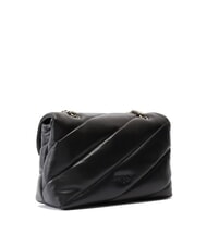 PINKO CLASSIC LOVE PUFF Tasche aus Nappaleder schwarz-altsilber - Damentaschen - 2