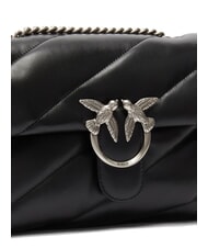 PINKO CLASSIC LOVE PUFF Tasche aus Nappaleder schwarz-altsilber - Damentaschen - 3