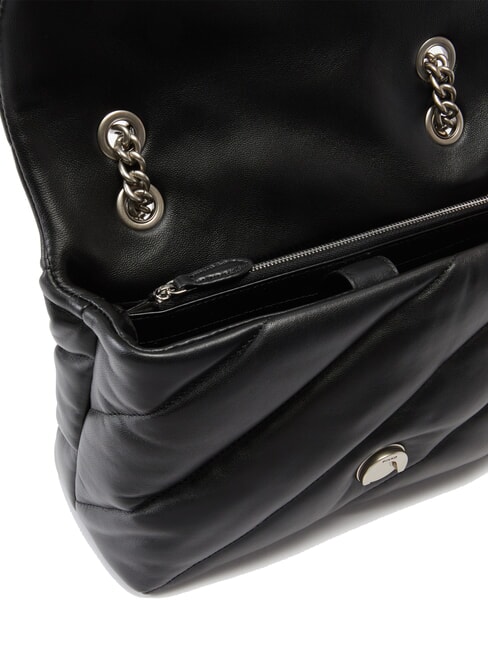 CLASSIC LOVE PUFF Tasche aus Nappaleder schwarz-altsilber - Damentaschen