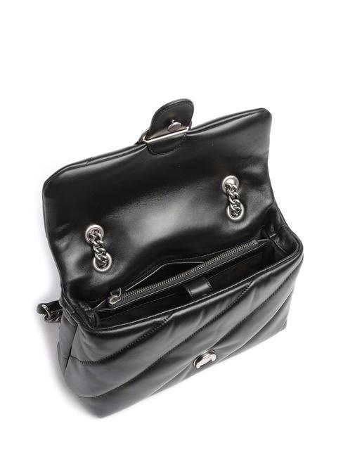 CLASSIC LOVE PUFF Tasche aus Nappaleder schwarz-altsilber - Damentaschen