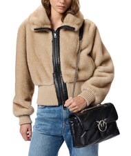 PINKO CLASSIC LOVE PUFF Tasche aus Nappaleder schwarz-altsilber - Damentaschen - 6