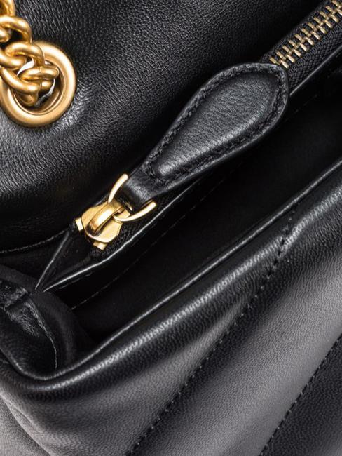 CLASSIC LOVE PUFF Tasche aus Nappaleder schwarz-antikgold - Damentaschen