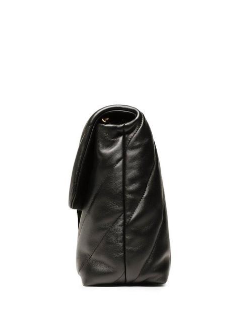 BIG LOVE PUFF Tasche aus Nappaleder schwarz-antikgold - Damentaschen