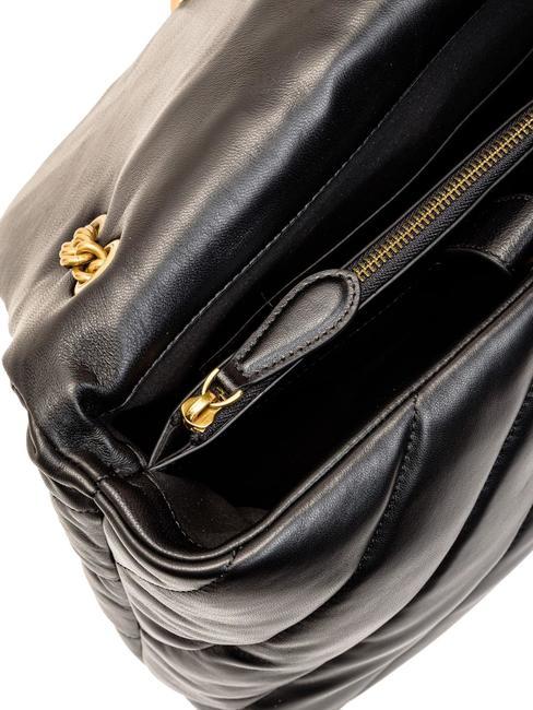 BIG LOVE PUFF Tasche aus Nappaleder schwarz-antikgold - Damentaschen