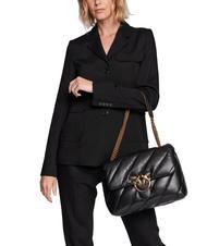 PINKO BIG LOVE PUFF Tasche aus Nappaleder schwarz-antikgold - Damentaschen - 6