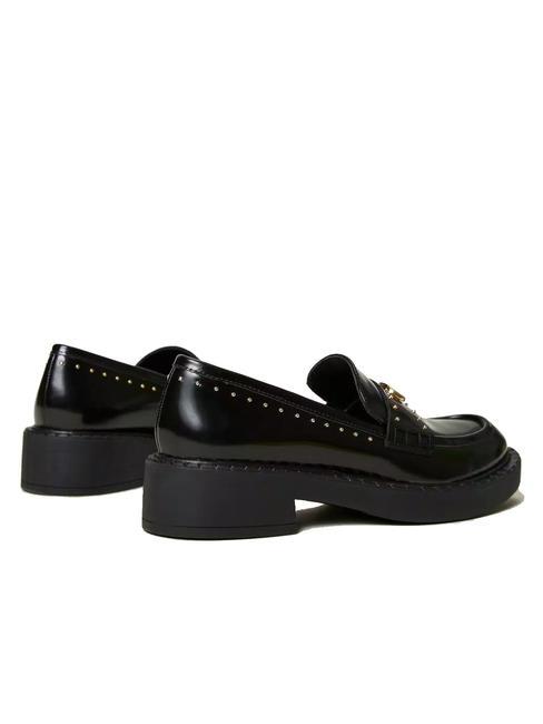 STUDS Mokassin aus Leder Schwarz - Damenschuhe