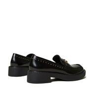 TWINSET STUDS Mokassin aus Leder Schwarz - Damenschuhe - 4