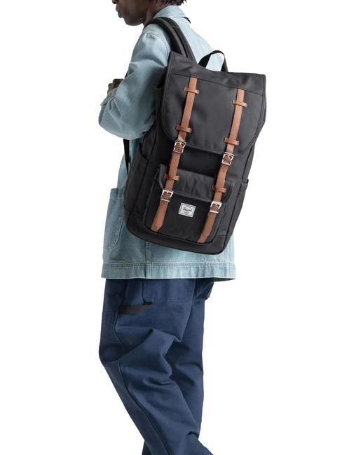 LITTLE AMERICA  Rucksack in Standardgr&ouml;&szlig;e SCHWARZ - Rucks&auml;cke f&uuml;r Schule &amp; Freizeit