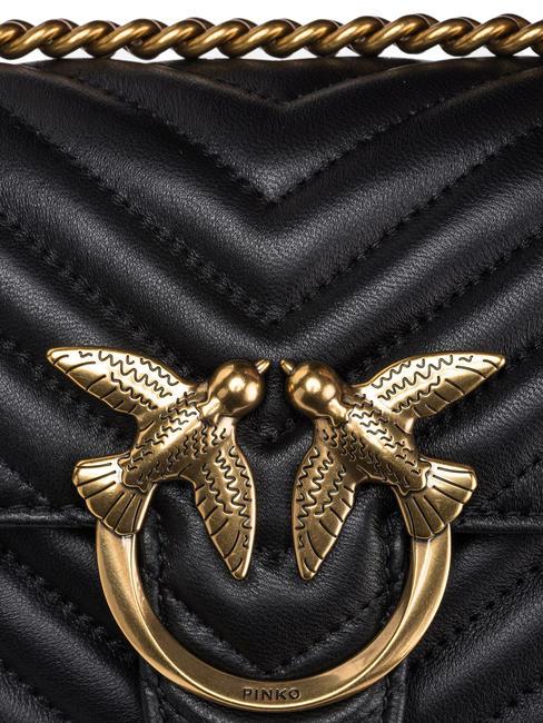 MINI LOVE BAG Eine Chevron-Tasche schwarz-antikgold - Damentaschen