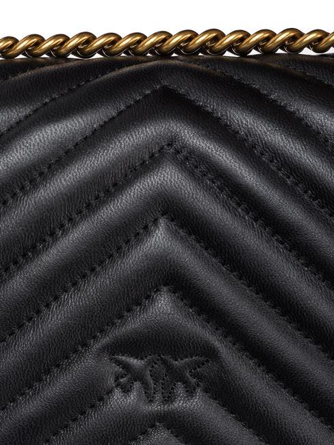 MINI LOVE BAG Eine Chevron-Tasche schwarz-antikgold - Damentaschen