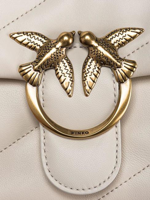 MINI LOVE BAG Nappatasche Seide wei&szlig;-antikgold - Damentaschen