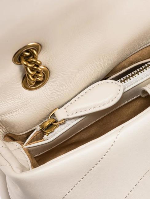 MINI LOVE BAG Nappatasche Seide wei&szlig;-antikgold - Damentaschen