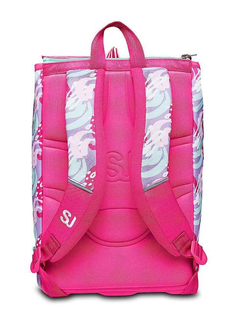 SEA BEAUTY Gro&szlig;er erweiterbarer Rucksack Himbeerrose - Rucks&auml;cke f&uuml;r Schule &amp; Freizeit