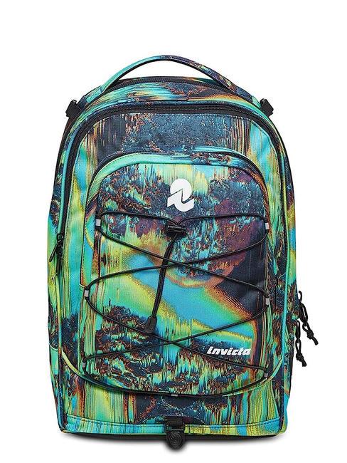 NEW PLUG FANTASY Abnehmbarer Trolley-Rucksack, 2 Rollen digitales Blau - Rucks&auml;cke mit Trolleyfunktion