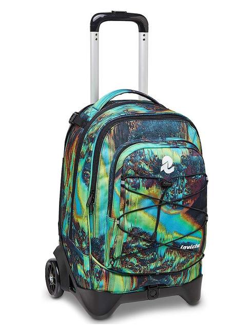 NEW PLUG FANTASY Abnehmbarer Trolley-Rucksack, 2 Rollen digitales Blau - Rucks&auml;cke mit Trolleyfunktion