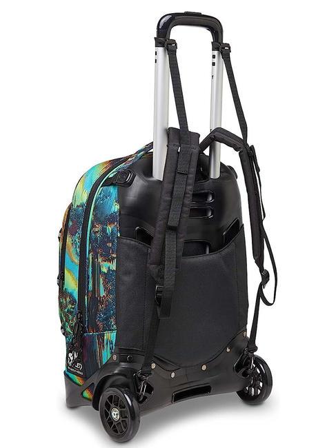 NEW PLUG FANTASY Abnehmbarer Trolley-Rucksack, 2 Rollen digitales Blau - Rucks&auml;cke mit Trolleyfunktion